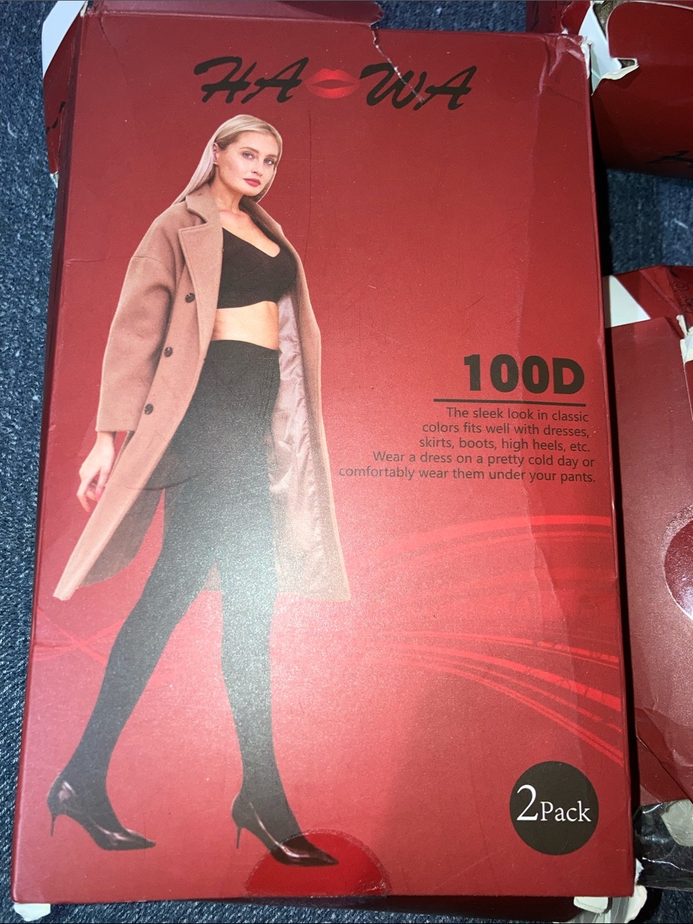Women's Black Opaque Tights - 100D (2 Pack)